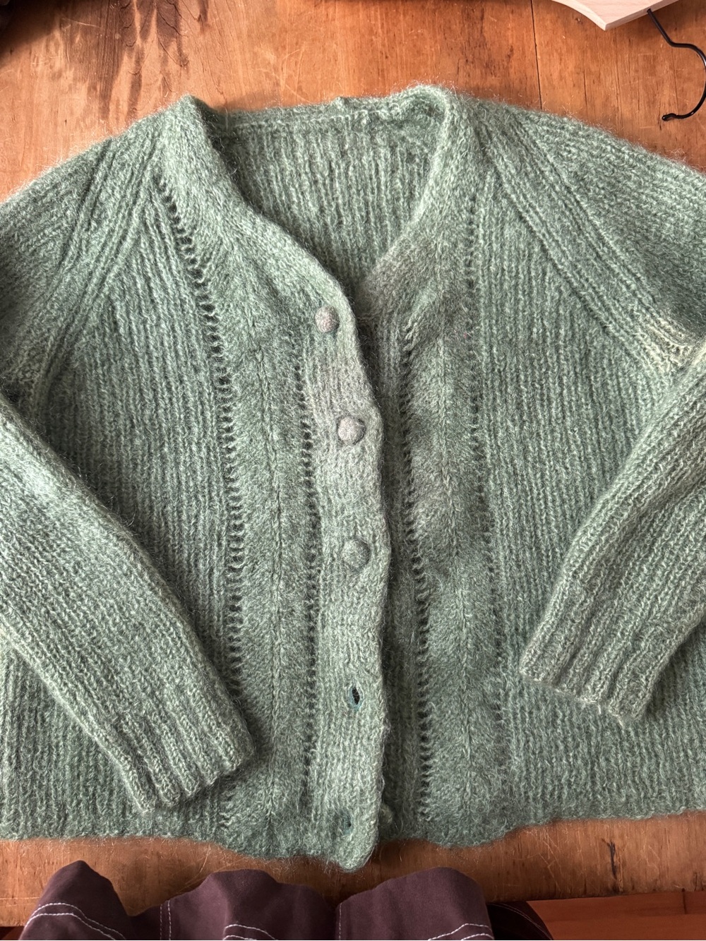 Women’s Grannycore Fuzzy Angora Wool Vintage Cardigan sweater